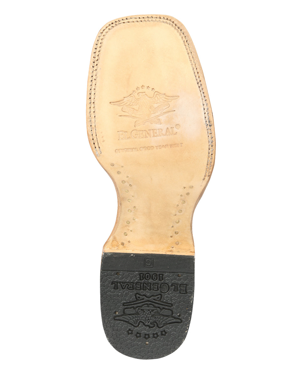 El General Men's Exotic Monster Fish Rodeo Cowboy Boots - Black 45083