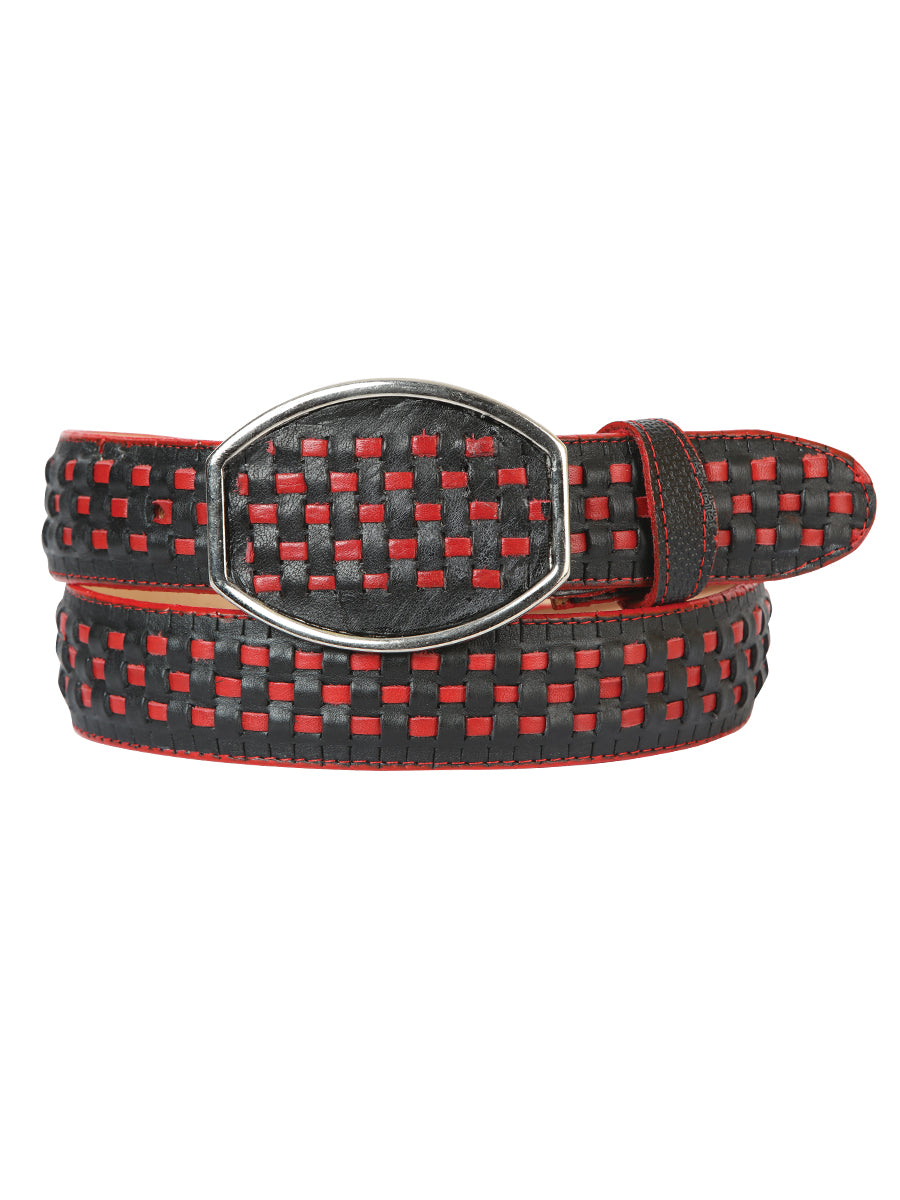 El General Cowboy Belt Petatillo Leather - Black/Red
45371