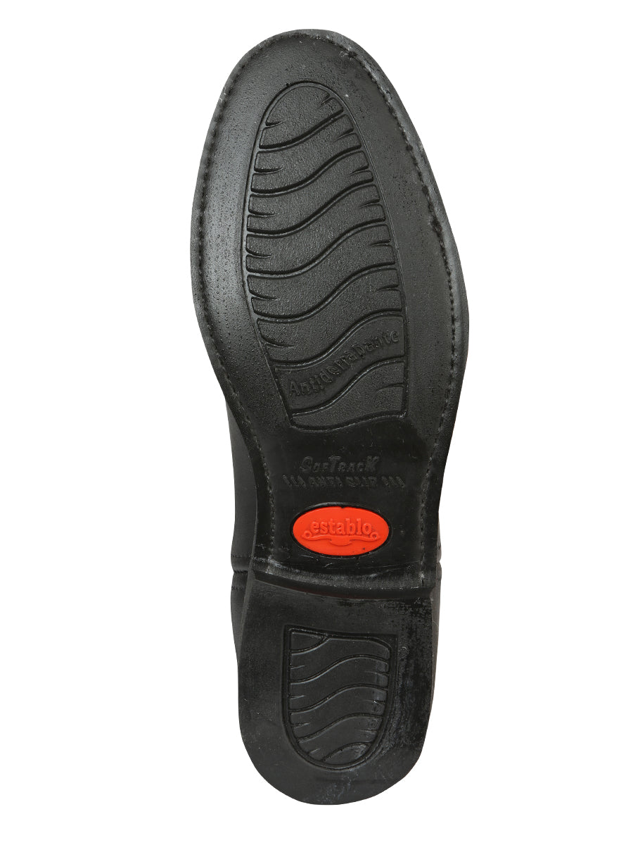 Establo Men's Work Boot - Leather Grasso -  Black 311