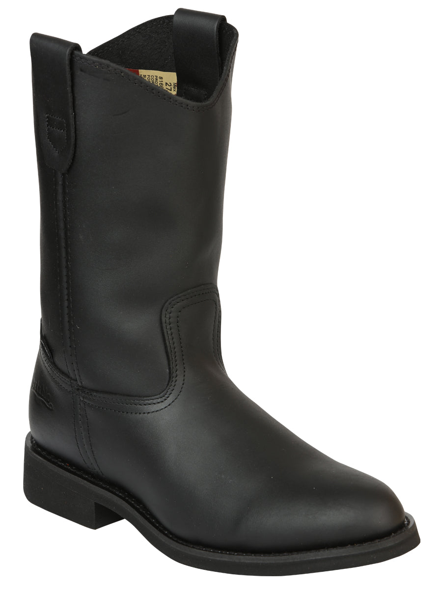 Establo Men's Work Boot - Leather Grasso -  Black 311