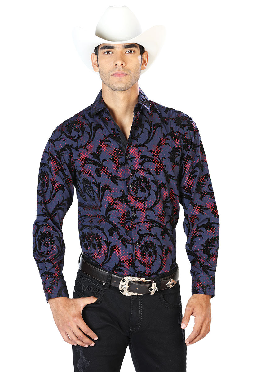 Navy Casual Long Sleeve  Shirt 43584