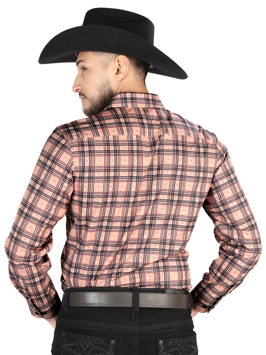 El General  -  Casual Long-Sleeve Shirt  - Beige/Black 44697