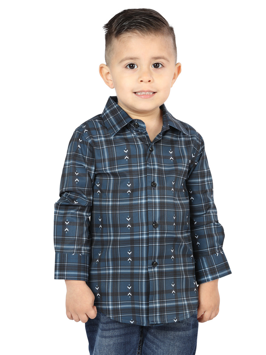 El General Navy/White Casual Long-Sleeve Shirt 44740