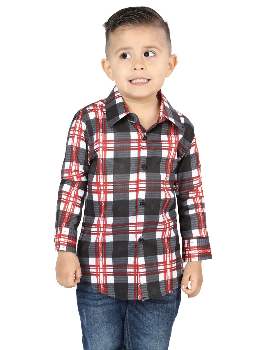 El General White/Red Casual Long-Sleeve Shirt 44741