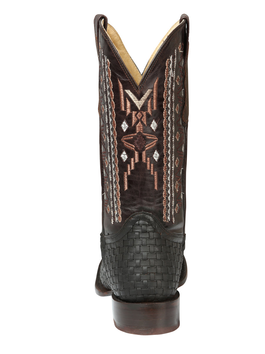 El General Men’s Leather Rodeo Boots Petatillo - Crazy Brown  44861