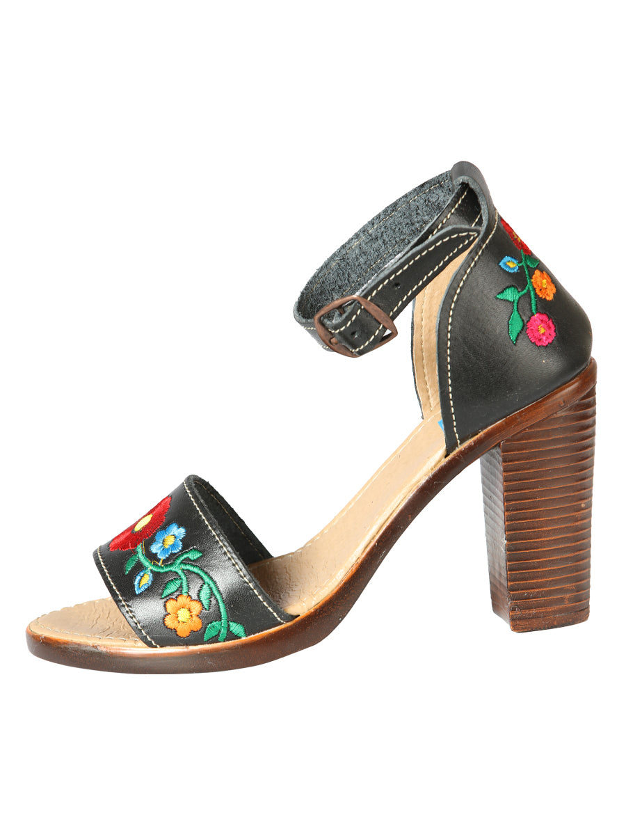Mexican Artisanal Sandals Leather Black 603952