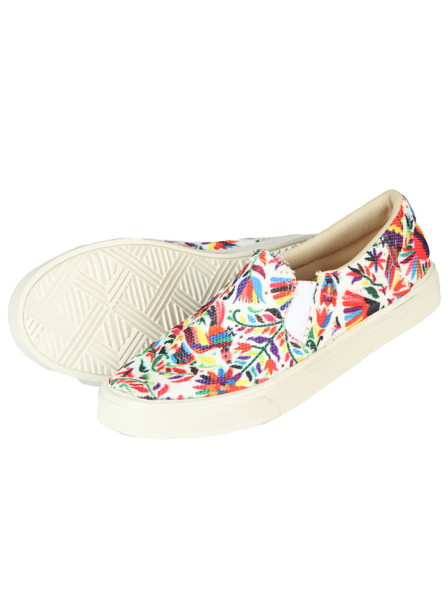 Mexican Artisanal Yute Tennis 50% Cotton, 50% Polyester White  603956